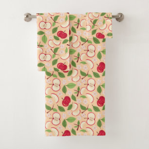 Fruit Basket Pattern Collection - Apples Bath Towel Set