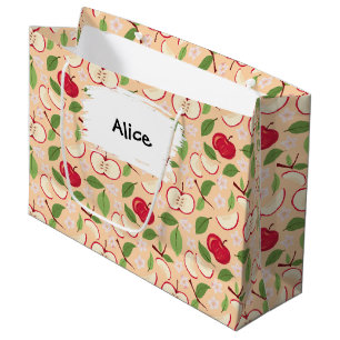 Fruit Basket Pattern Collection - Apples Large Gift Bag