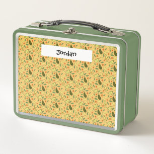 Fruit Basket Pattern Collection - Avocado Metal Lunch Box