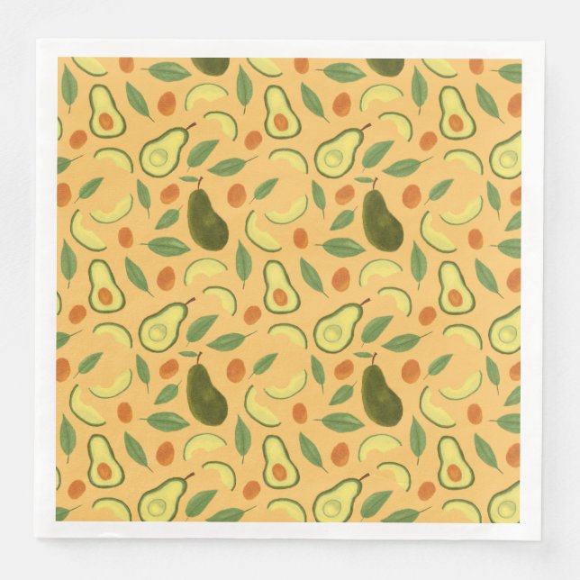 Fruit Basket Pattern Collection - Avocado Napkin (Front)