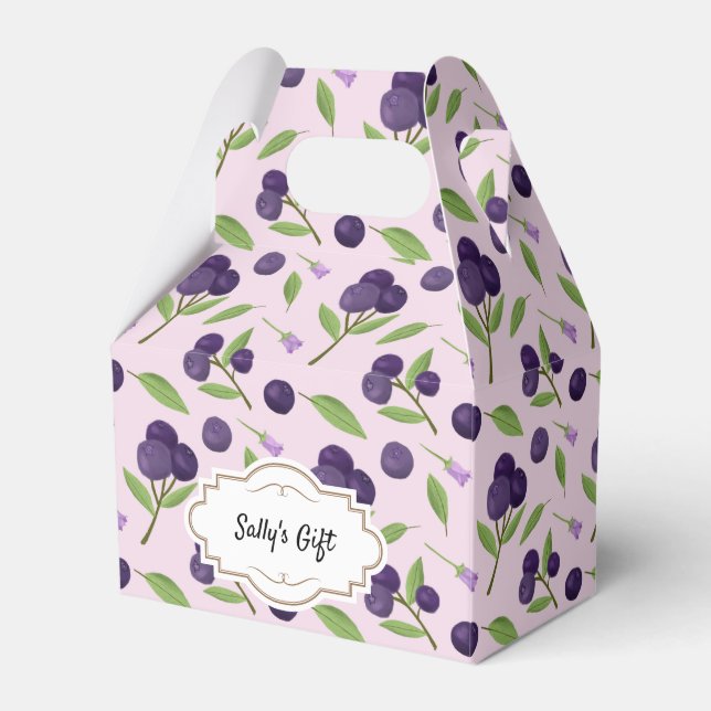 Fruit Basket Pattern Collection - Blueberries Favour Box (Front Side)