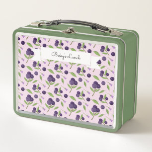 Fruit Basket Pattern Collection - Blueberries Metal Lunch Box