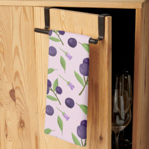Fruit Basket Pattern Collection - Blueberries Tea Towel