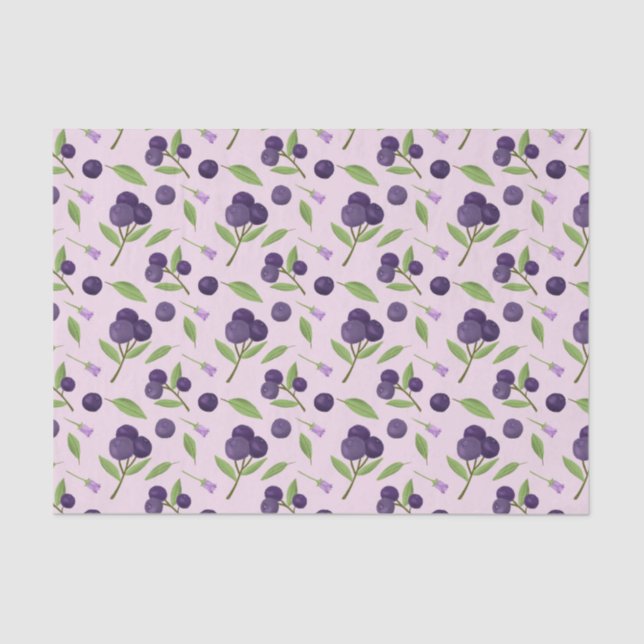 Fruit Basket Pattern Collection - Blueberries Tissue Paper (Front)