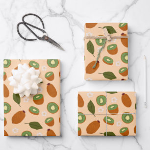 Fruit Basket Pattern Collection - Kiwi Wrapping Paper Sheet