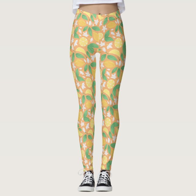 Fruit Basket Pattern Collection - Lemon Leggings (Front)