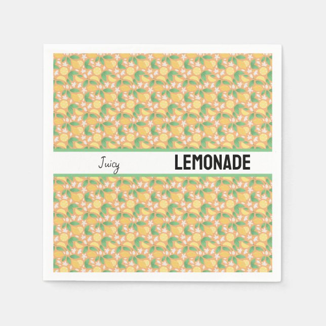 Fruit Basket Pattern Collection - Lemon Napkin (Front)