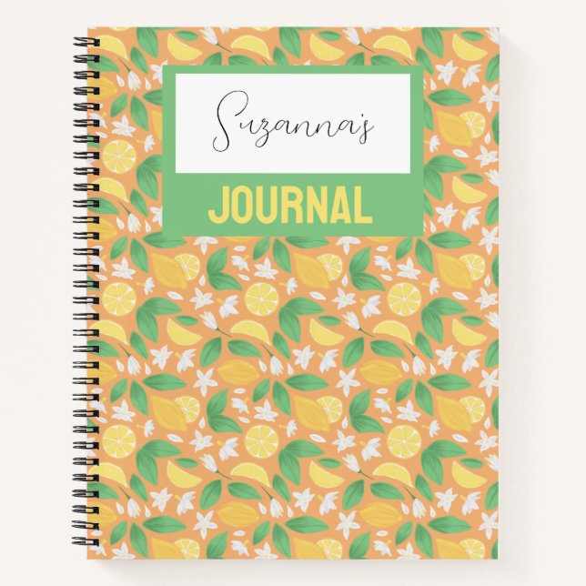 Fruit Basket Pattern Collection - Lemon Notebook (Front)