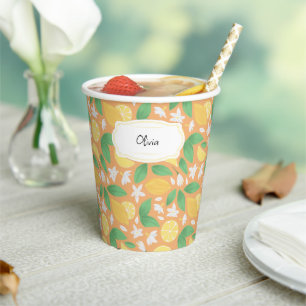 Fruit Basket Pattern Collection - Lemon Paper Cups