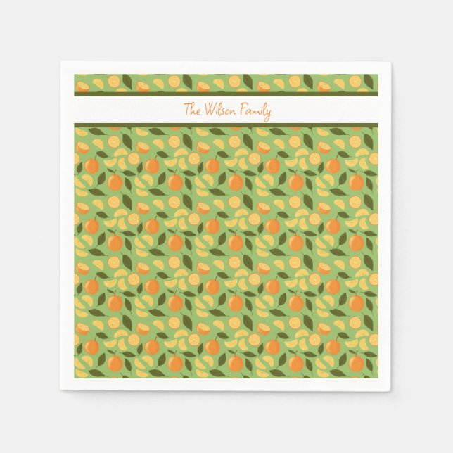 Fruit Basket Pattern Collection - Oranges Napkin (Front)