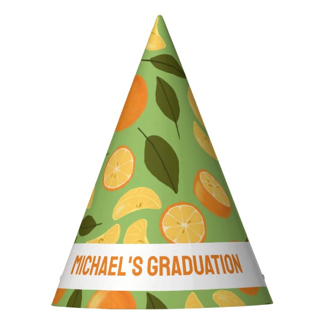 Fruit Basket Pattern Collection - Oranges Party Hat (Front)