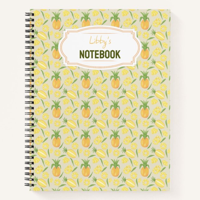 Fruit Basket Pattern Collection - Pineapples Notebook (Front)