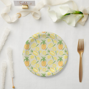 Fruit Basket Pattern Collection - Pineapples Paper Plate