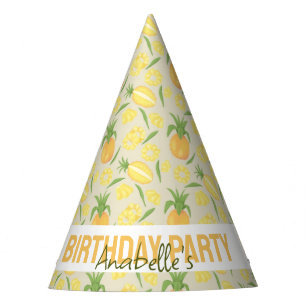 Fruit Basket Pattern Collection - Pineapples Party Hat