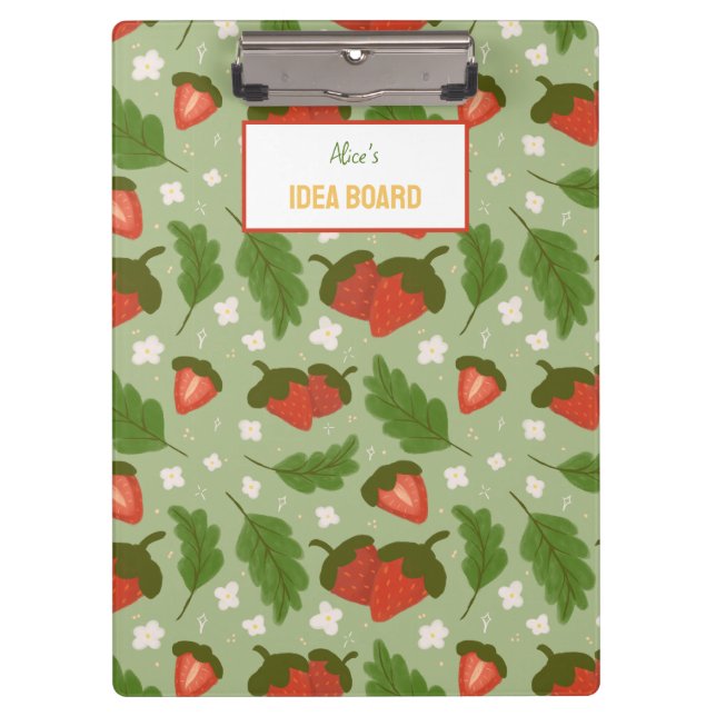 Fruit Basket Pattern Collection - Strawberries Clipboard (Front)