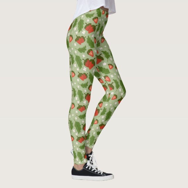 Fruit Basket Pattern Collection - Strawberries Leggings (Right)