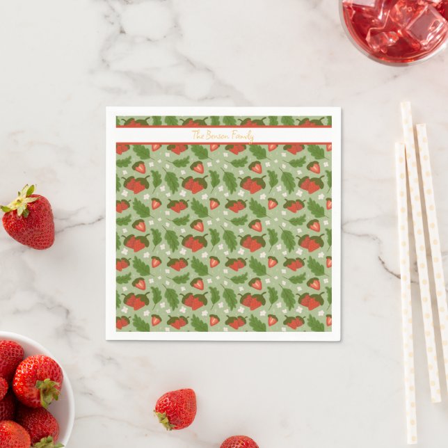Fruit Basket Pattern Collection - Strawberries Napkin (Insitu)