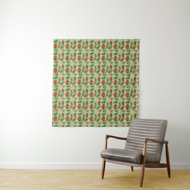 Fruit Basket Pattern Collection - Strawberries Tapestry (In Situ (Horizontal))