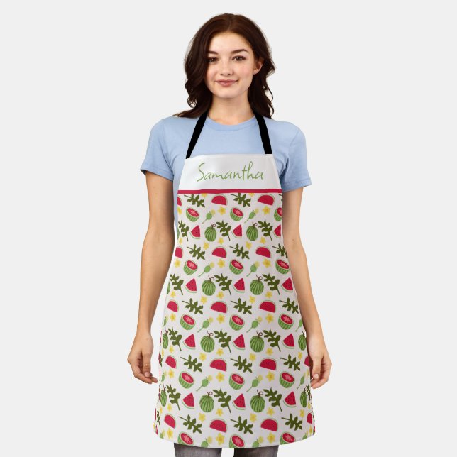 Fruit Basket Pattern Collection - Watermelon Apron (Worn)