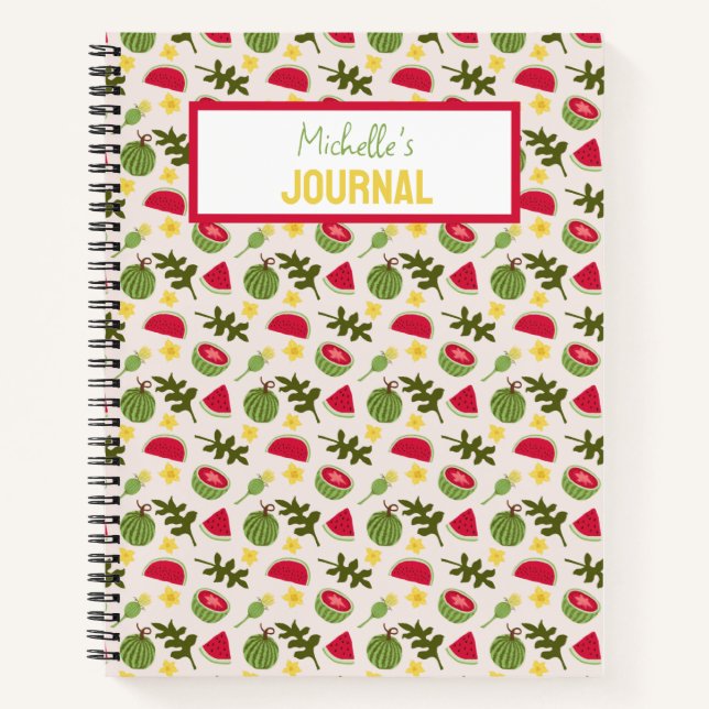 Fruit Basket Pattern Collection - Watermelon Notebook (Front)