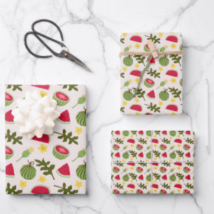 Fruit Basket Pattern Collection - Watermelon Wrapping Paper Sheet