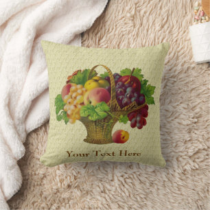 Fruit Basket Vintage Art Personalised Cushion
