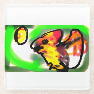 Fruit bat art glass coaster