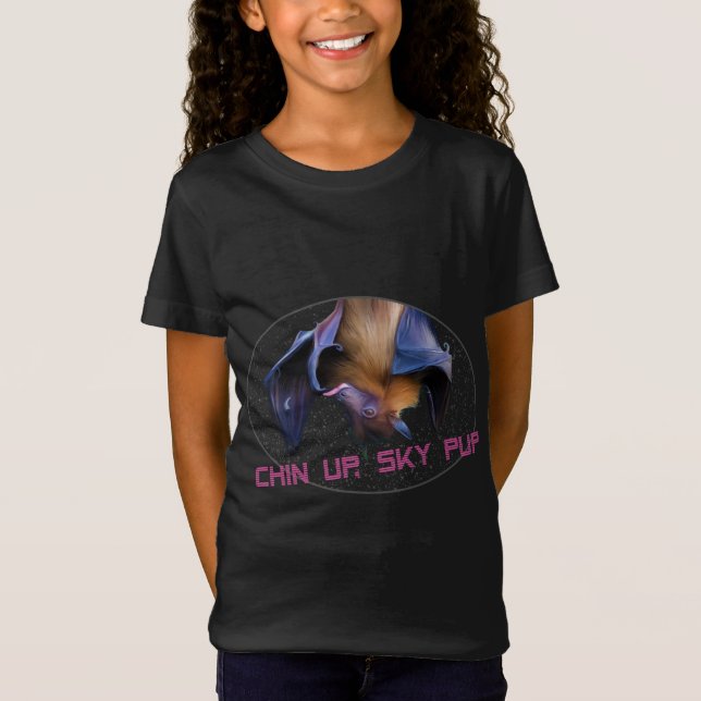 Fruit Bat Sky Puppy Chin Up Encouragement Gift Ori T-Shirt (Front)