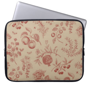 Fruit, berry and flowers. Autumn seamless pattern Laptop Sleeve