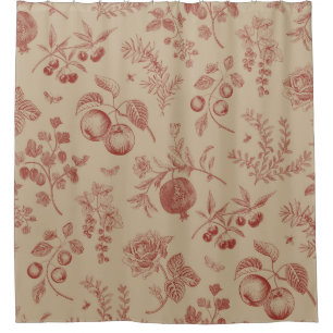 Fruit, berry and flowers. Autumn seamless pattern Shower Curtain