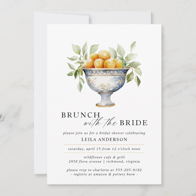Fruit Bowl | Cute Modern Brunch Bridal Shower Invitation (Front)