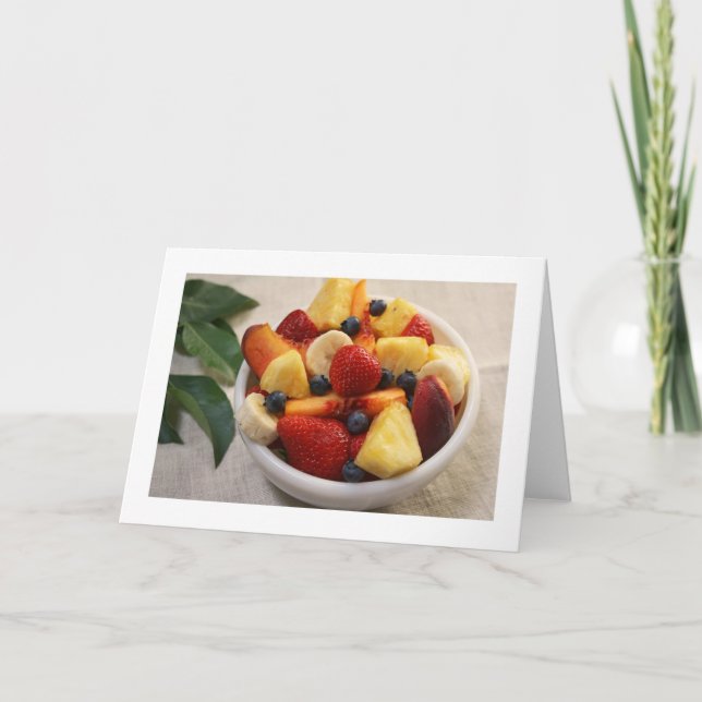 Fruit Bowl Folded Blank Greeting Card (Front)