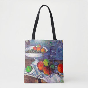 Fruit bowl, Glass and Apples, Cezanne Tote Bag