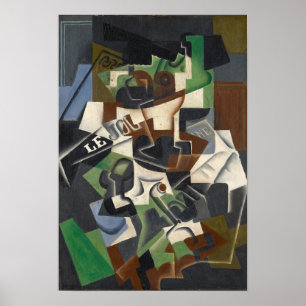 Fruit Bowl, Pipe and Journal, 1917 Poster