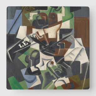 Fruit Bowl, Pipe and Journal, 1917 Square Wall Clock
