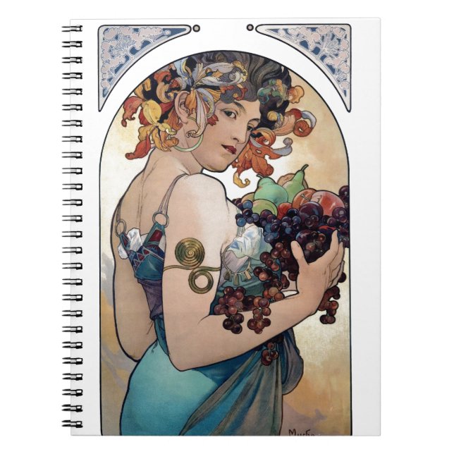 Fruit by Alfons Mucha 1897 Notebook (Front)