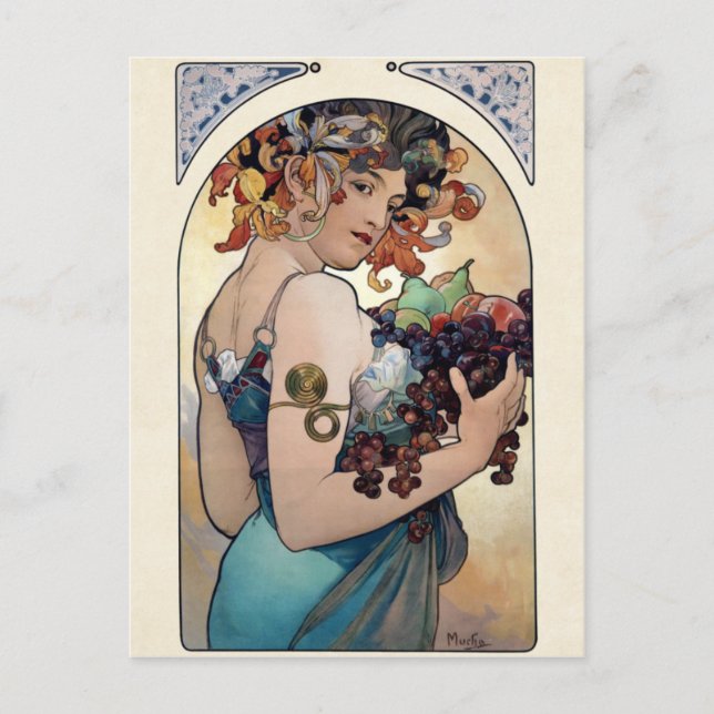 Fruit by Alfons Mucha 1897 Postcard (Front)