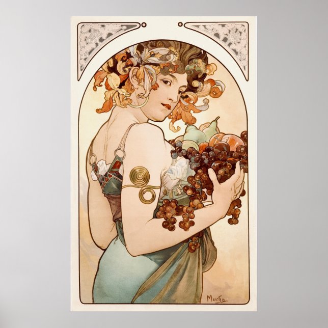 Fruit by Alphonse Mucha  Poster (Front)