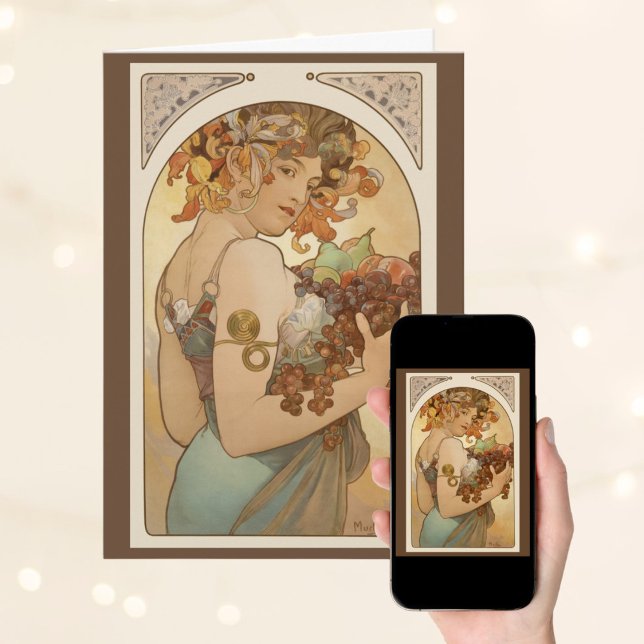 Fruit by Alphonse Mucha, Vintage Art Nouveau Card (Creator Uploaded)