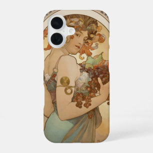 Fruit by Alphonse Mucha, Vintage Art Nouveau iPhone 16 Case