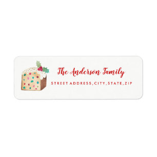 Fruit Cake Christmas Return Address Label