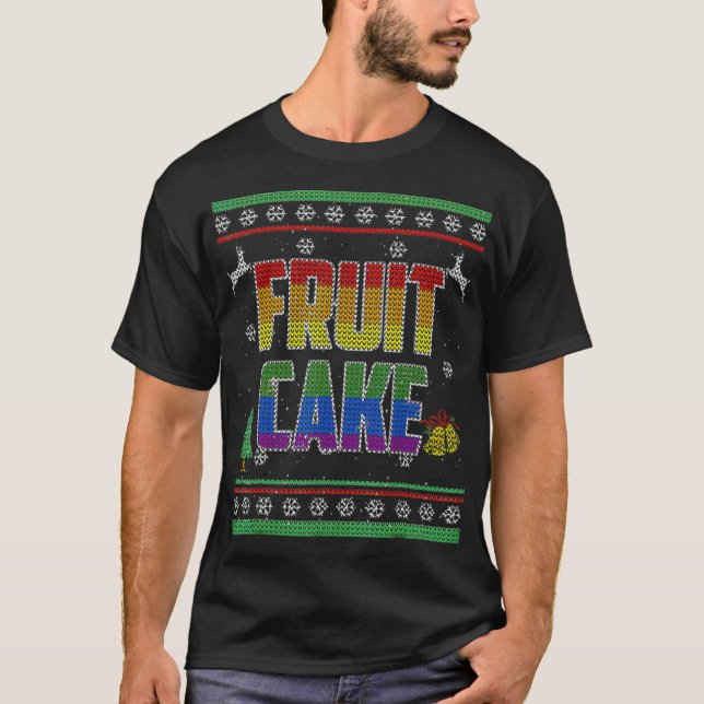 Fruit Cake LGBT Gay Pride Ugly Christmas Sweater  (Front)