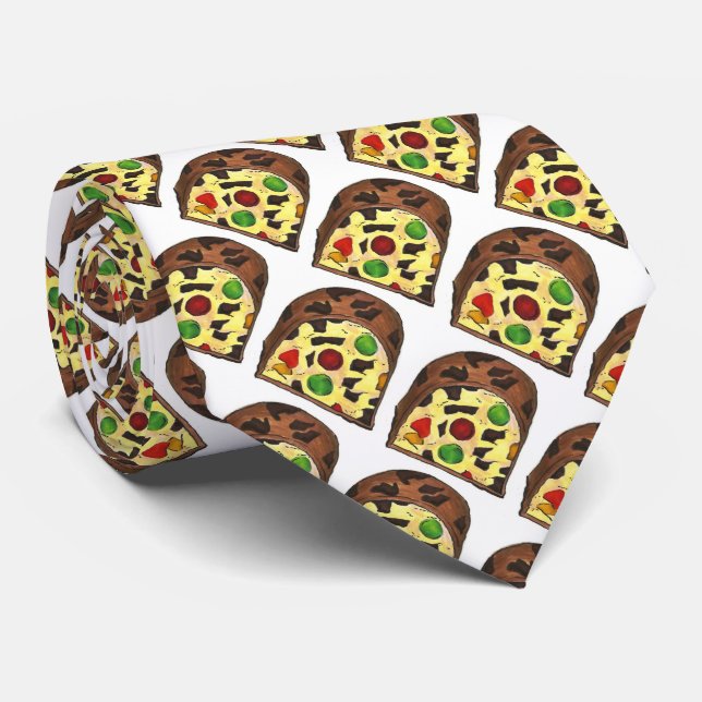 Fruit Cake Slices Ugly Christmas Fruitcake Tie (Rolled)
