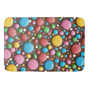 Fruit Candy Milk Chocolate Pattern Bath Mat