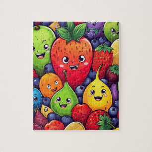 Fruit Cartoon Character Fun Food Jigsaw Puzzle