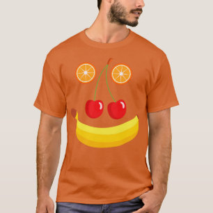 Fruit Cherry Banana Smile Face Boys Girls Fruits T-Shirt