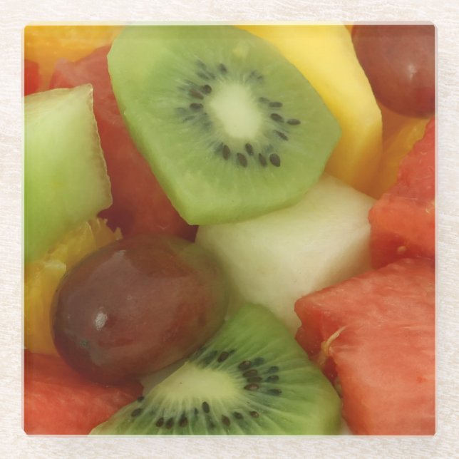 Fruit Cocktail Photo Glass Coaster (Front)