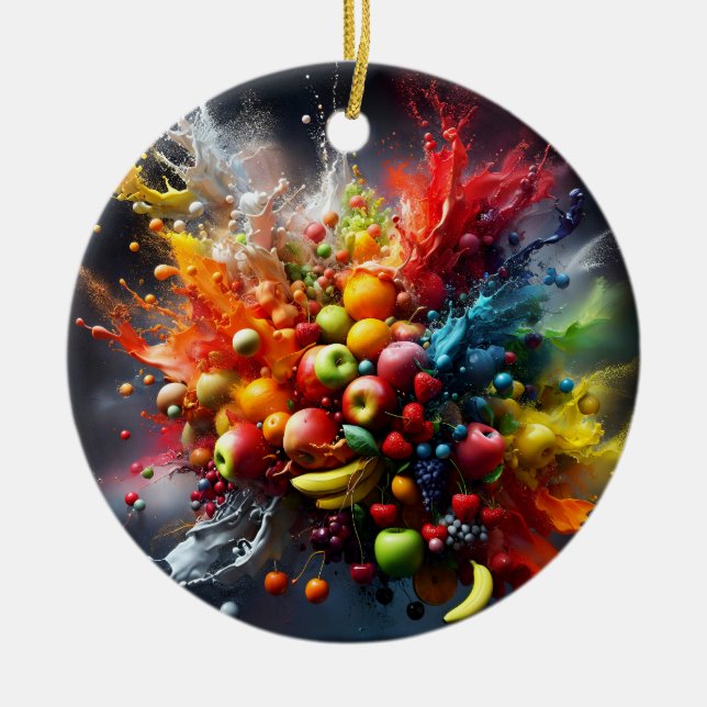 Fruit explosion ceramic tree decoration (Front)