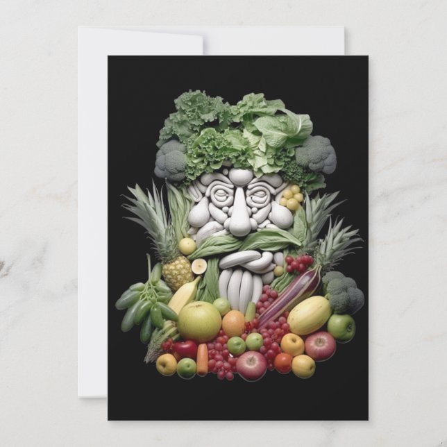 fruit face, vegetable lover, funny food shirt, hea invitation (Front)