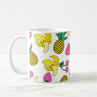 Fruit Fiesta: Bananas, Pineapples, Strawberries Coffee Mug
